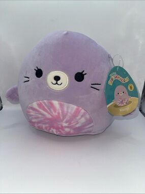 *ULTRA RARE* Squishmallows Meryl Seal Plush - Lavender with Pink Tie-Dye Belly